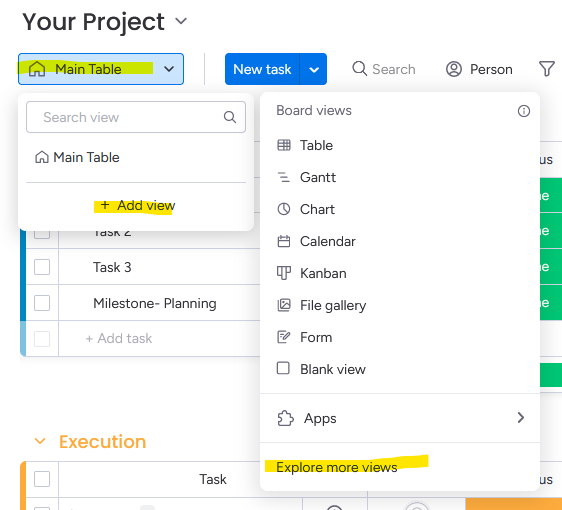 Click to view full size Screenshot showing how to explore views, option 2 (click to view full size)
