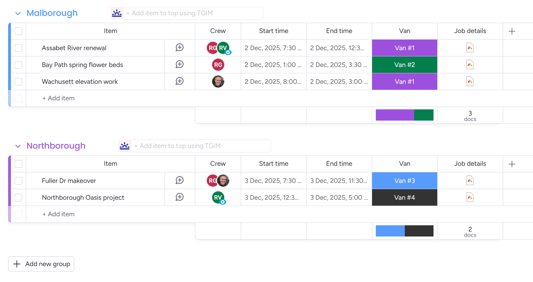 A monday board fills the screen with all distracting elements removed