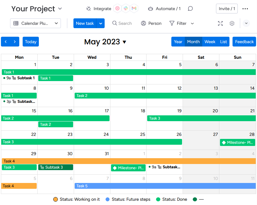 Click to view full size Screenshot showing Calendar Plus installed on a board (click to view full size)